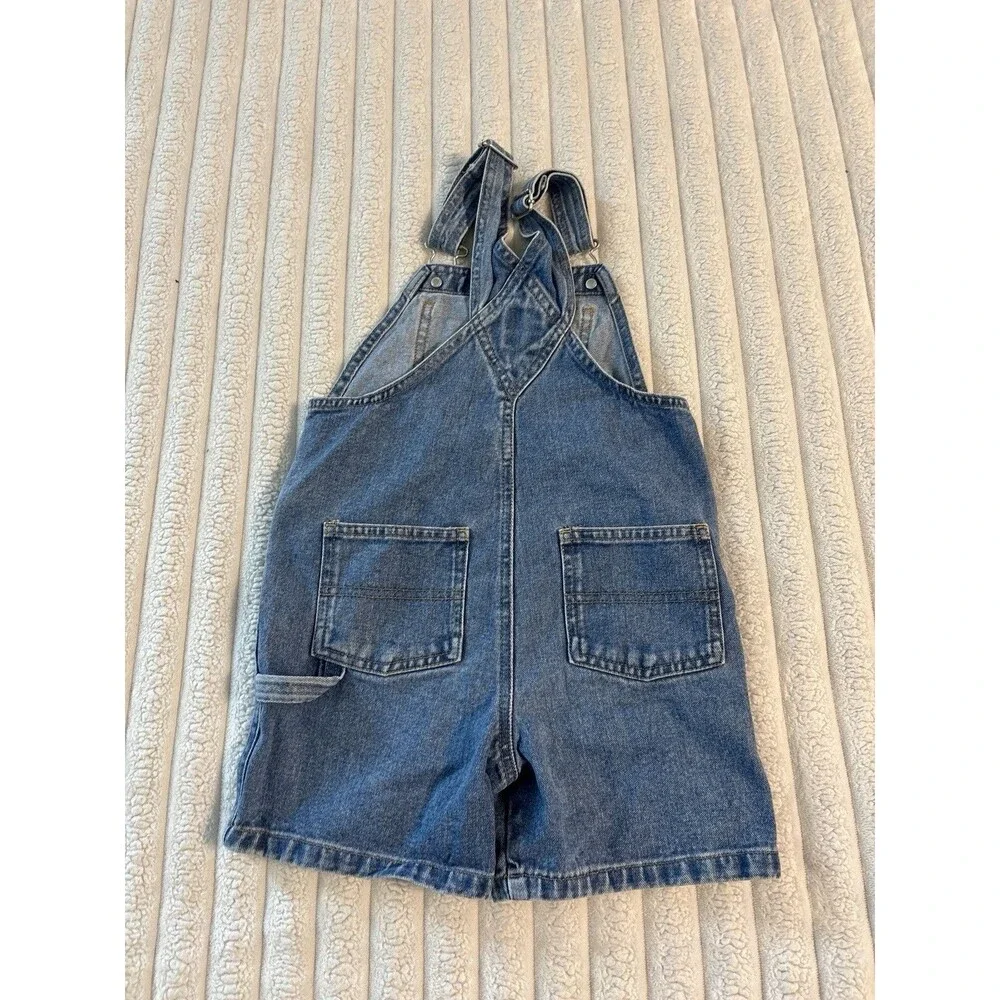 Vintage Old Navy Baby Denim Overalls Shortalls 4T Blue Jeans family Photo Retro